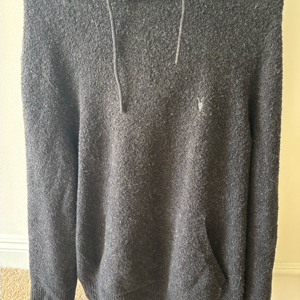 All Saints Minimalist Slate Men's Pullover Sweater